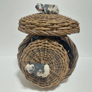 2 Cestos Mimbre Artesanales