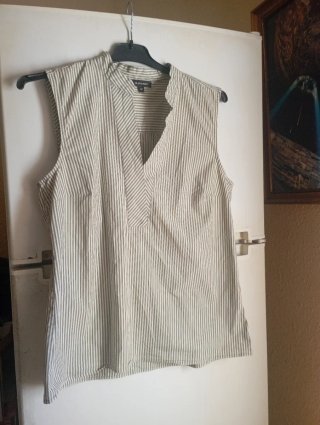 Blusa MY&ME Talla M Rayas Beige/Blanco