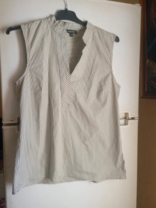 Blusa MY&ME Talla M Rayas Beige/Blanco