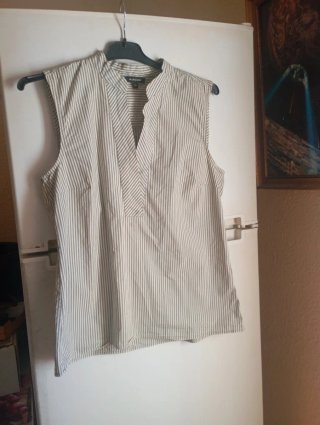 Blusa MY&ME Talla M Rayas Beige/Blanco