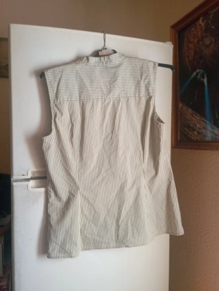 Blusa MY&ME Talla M Rayas Beige/Blanco