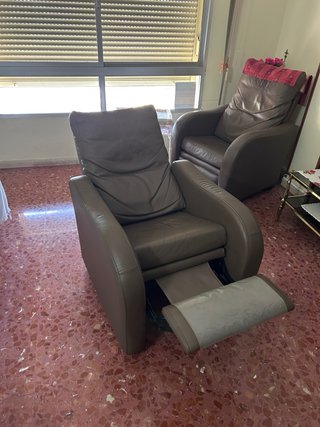 Sillón reclinable polipiel marrón