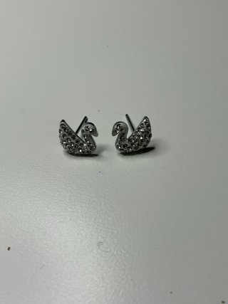 Pendientes Cisne Swarovski Plata