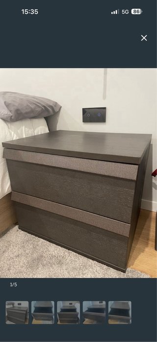 2 Mesitas de Noche Ikea Color Gris