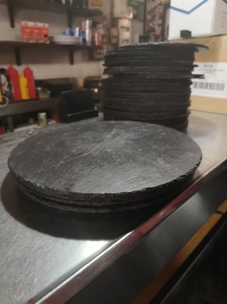 8 Platos Pizarra Redondos 30cm