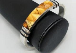 Pulsera Cuero y Ámbar Báltico