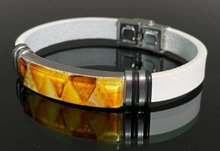 Pulsera Cuero y Ámbar Báltico