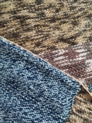 Manta de lana tejida patchwork