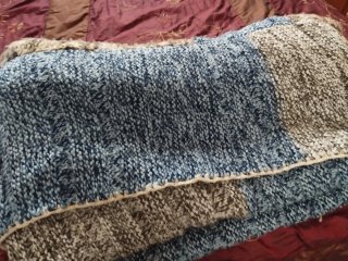 Manta de lana tejida patchwork