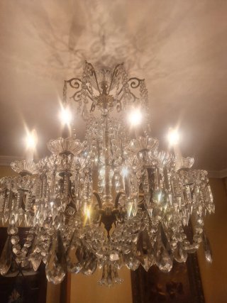 Lámpara de cristal antigua