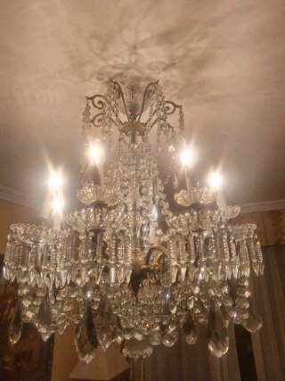 Lámpara de cristal antigua