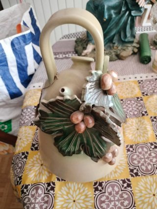 Botijo decorativo cerámica uvas