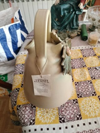 Botijo decorativo cerámica uvas