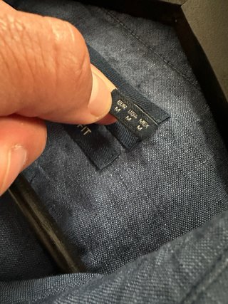 Camisa Massimo Dutti 100% Lino Azul