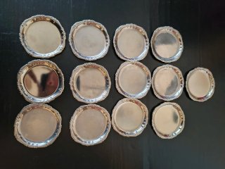 Set 17 Sottobicchieri Vintage Barocco Argento