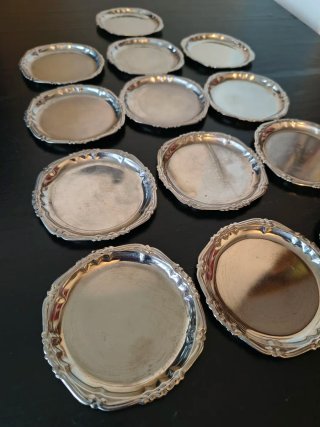 Set 17 Sottobicchieri Vintage Barocco Argento