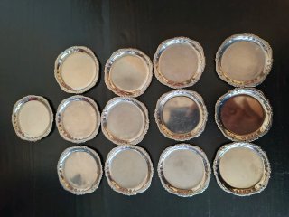 Set 17 Sottobicchieri Vintage Barocco Argento