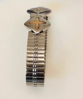 Bracciale Acciaio unisex con Croci color Oro
