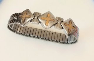 Bracciale Acciaio unisex con Croci color Oro