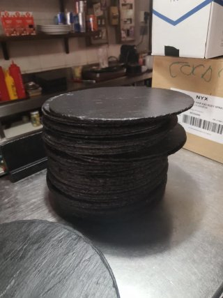36 Platos Pizarra Redondos 35cm