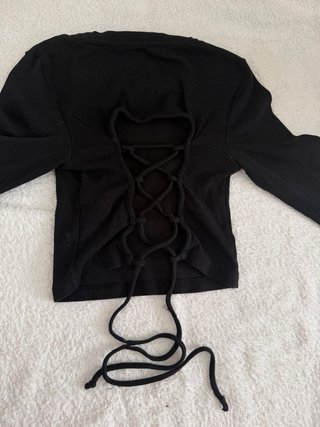 Top Negro Espalda Abierta Talla Única