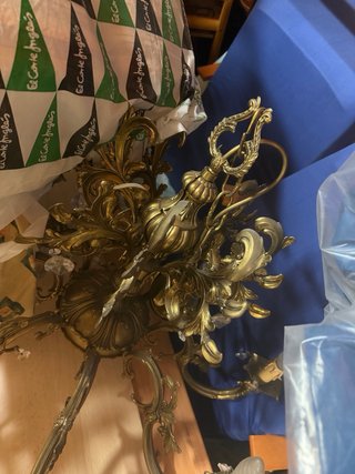 Lámpara de bronce 8 brazos