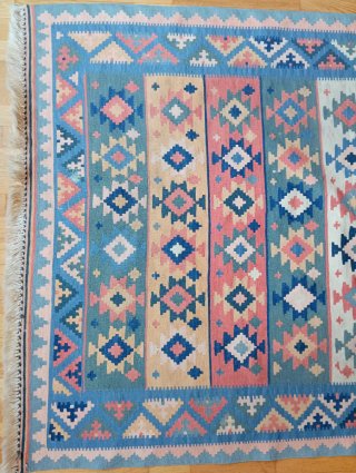 Alfombra kilim de lana 133 x 200