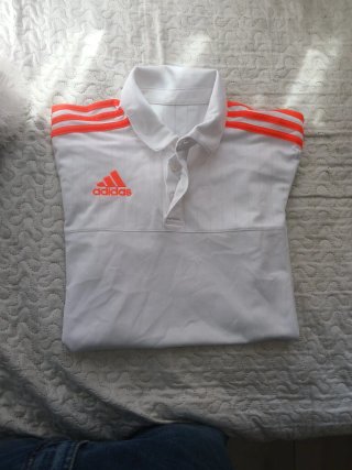 Camiseta Adidas Blanca y Naranja