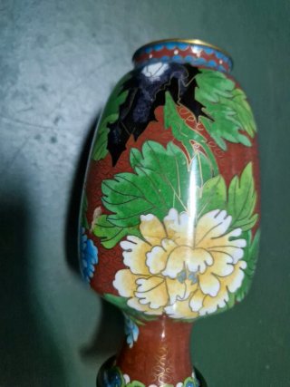 Jarrón vintage flores multicolor