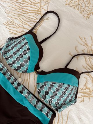 Bikini Deidad Marrón y Turquesa