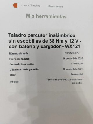 Taladro percutor WORX 12V Brushless GARANTÍA 2031