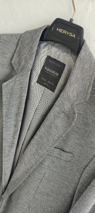Pull&Bear Blazer americana Gris Talla S