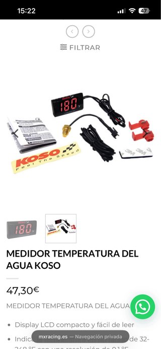 Sensor Temperatura KOSO Moto