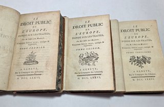 Libro Antico 1776 - Le Droit Public De L'Europe -