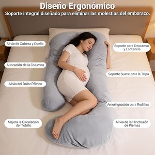 NUEVO Almohada Embarazo Lactancia J Cosyland Gris