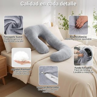 NUEVO Almohada Embarazo Lactancia J Cosyland Gris