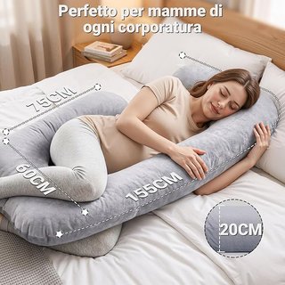 NUEVO Almohada Embarazo Lactancia J Cosyland Gris