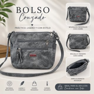 Bolso bandolera gris Fashion