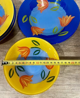 Set di stoviglie Arcoroc Tulipani in Cristallo Blu/Giallo