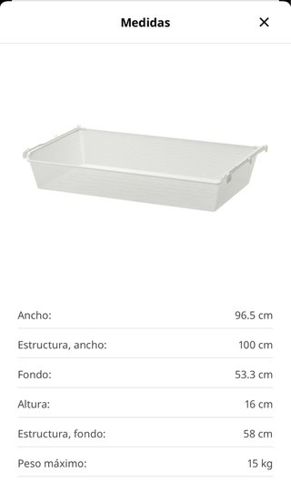Cesto rejilla y riel extraíble Ikea Komplement