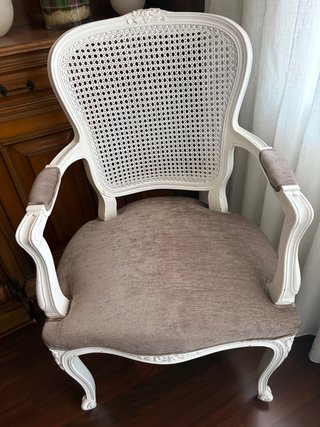 2 Sillones Estilo Luis XV Lacado Blanco