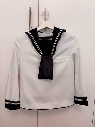 Traje marinero comunión blanco y negro