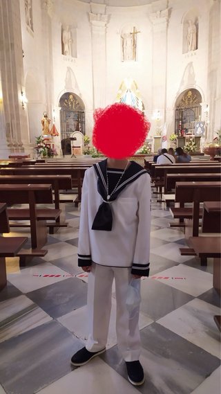 Traje marinero comunión blanco y negro