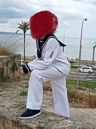 Traje marinero comunión blanco y negro