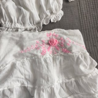 Vestido Ibicenco Blanco y Rosa
