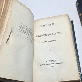 Libro Antico 1829 - Poesie di Francesco Gianni -