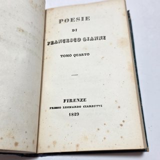 Libro Antico 1829 - Poesie di Francesco Gianni -