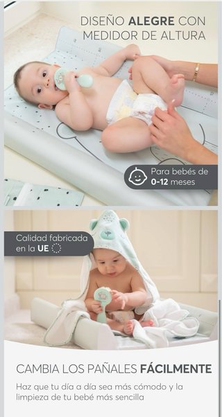 Cambiador bebé oso rosa con medidor
