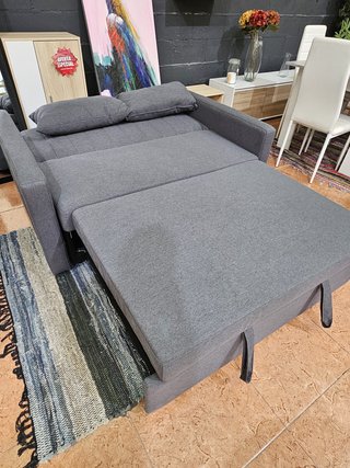 Sofá Cama Gris de 2 Plazas
