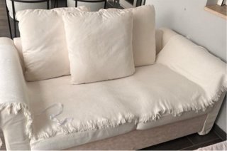 Sofá pequeño tela blanco